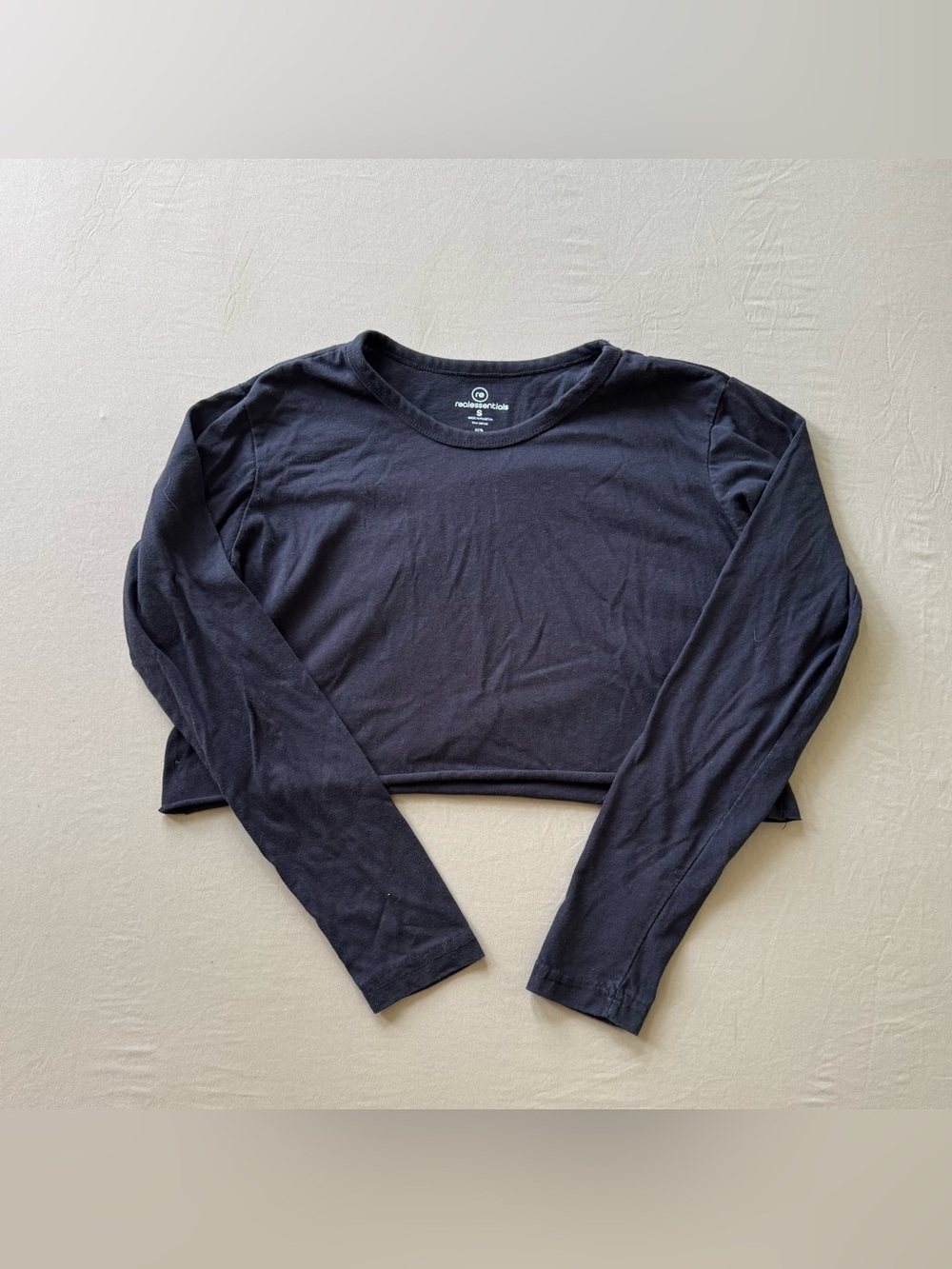 Real Essentials Boxy Cropped Long Sleeve Tee